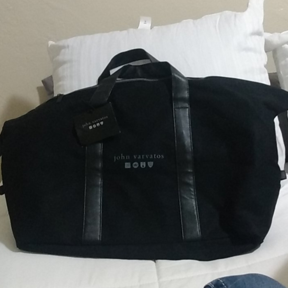 John Varvatos  Black Overnight Bag